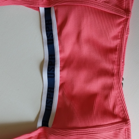 US POLO ASSN SPORTS BRA TOP PINK NEW! - Picture 2 of 6
